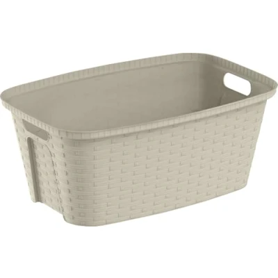 Image de panier a linge 35l imitation osier 59,5x39,5x25 cm ficelle
