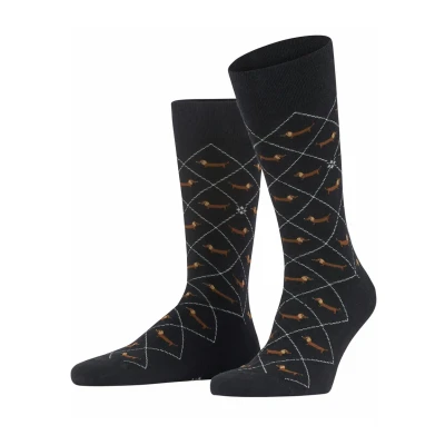 Afbeelding van Burlington Dachshund Onesize Sokken, Heren, Maat: 40/46, Black