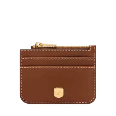 Afbeelding van FOSSIL Kaarthouder Sleutelgeval Lennox Zip Card Case Brown Bruine
