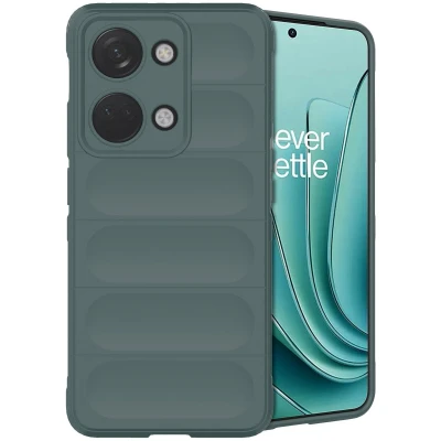Afbeelding van iMoshion Hoesje Geschikt voor OnePlus Nord 3 Siliconen EasyGrip Backcover Donkergroen