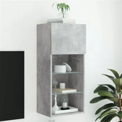 Afbeelding van Tv meubel met LED verlichting 40,5x30x90 cm betongrijs