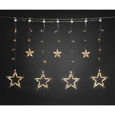 Afbeelding van Lichtgordijn met sterren 5.9 meter Konstsmide (7 LEDs, Binnen/Buiten)