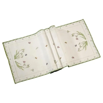 Afbeelding van Villeroy en Boch Colourful Spring Tafelloper, 49 x 143 cm, katoen/polyester, wit/kleurrijk