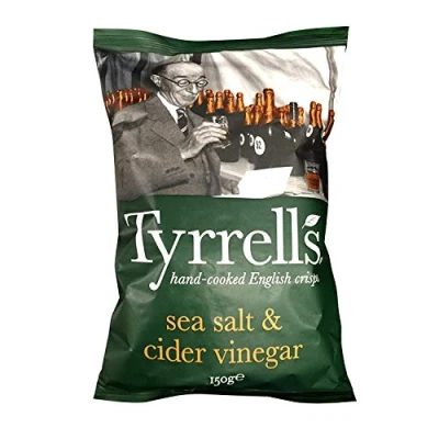 Image de Tyrrell&#039;s Sachets de Chips Sel Mer/Vinaigre Cidre 150g
