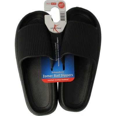 Afbeelding van Lucovitaal Orthopedische Badslippers Maat 43 44 Zwart