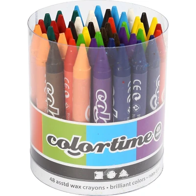 Afbeelding van Colortime kleurkrijt, dikte 11 mm, kleuren assorti, 48 assorti