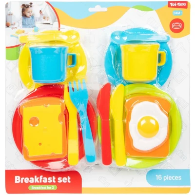 Afbeelding van Toi Toys Home food ontbijt set, 16dlg.
