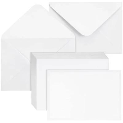 Afbeelding van PALUDO 100 stuks enveloppen van kraftpapier, vintage, wit, 130 g/m², natte collage, puntige flap, enveloppen, 13,5 x 18,5 cm, gerecyclede voor wenskaarten, verjaardag, uitnodigingen