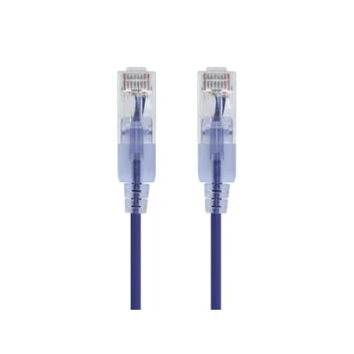 Afbeelding van Monoprice SlimRun 10 stuks Cat6A Ethernet patchkabel RJ45 550MHz 10G UTP blanke koperdraad 30AWG violet 2,1m