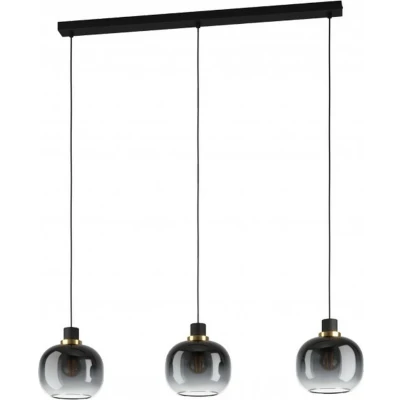 Afbeelding van Oilella Hanglamp E27 95 cm Smoke Glas Zwart EGLO