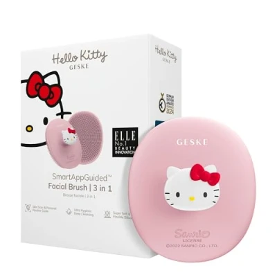 Afbeelding van GESKE x Hello Kitty SmartAppGuided™ gezichtsborstel 3 in 1 reinigingsborstel siliconen huidreiniging huidverzorging zachte reiniging gezichtsreiniger
