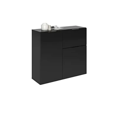 Afbeelding van FMD Commode Zwart 90x32x81 cm