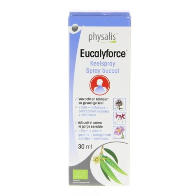 Afbeelding van 15% korting Physalis Eucalyforce Keelspray Bio 30ml
