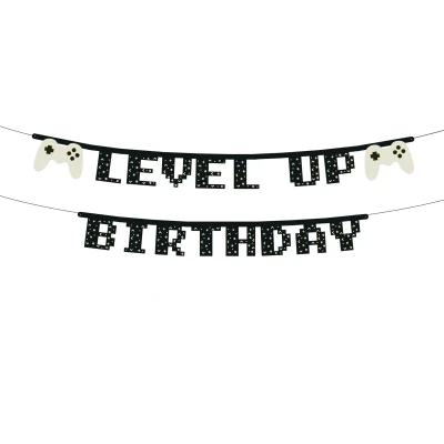 Afbeelding van Partydeco Letterslinger Birthday Level Up 1,5m