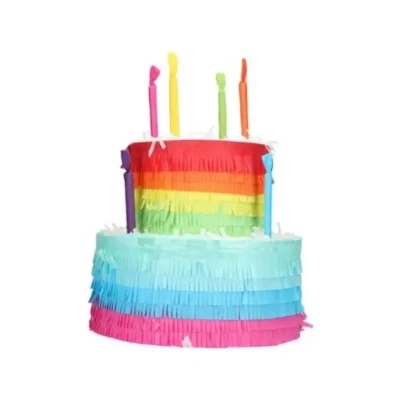 Afbeelding van Folat Pinata regenboogtaart verjaardag 25 x 23 cm