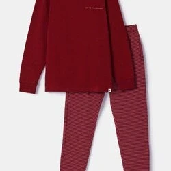 Afbeelding van Woody Jongens Heren pyjama donkerrood maat 152/12J