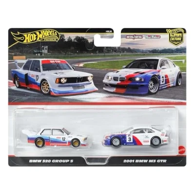 Image de Hot Wheels Premium Car Culture JBK99 Lot de 2 pièces à l&#039;échelle 1/64 Compositions uniques Pneus Real Riders Corps en métal/métal Jouet pour collectionneurs
