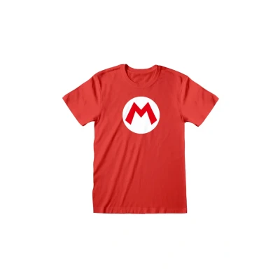 Afbeelding van Henry Tiger Nintendo Super Mario Badge Tshirt print, Heren, Maat: Medium, Red