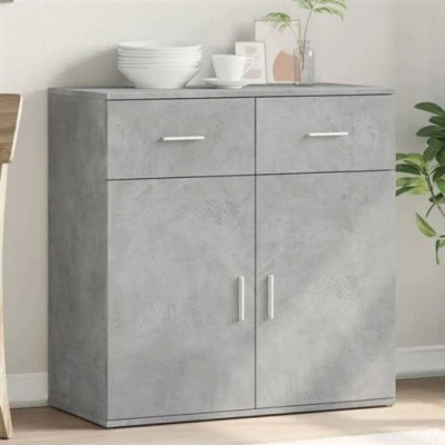 Afbeelding van Dressoir 79x38x80 cm bewerkt hout betongrijs