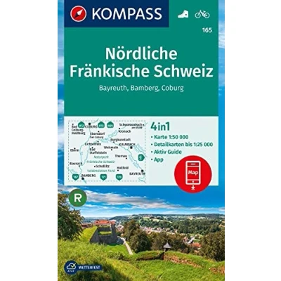 Afbeelding van KOMPASS Wanderkarte 165 Nördliche Fränkische Schweiz, Bayreuth, Bamberg, Coburg 1:50.000