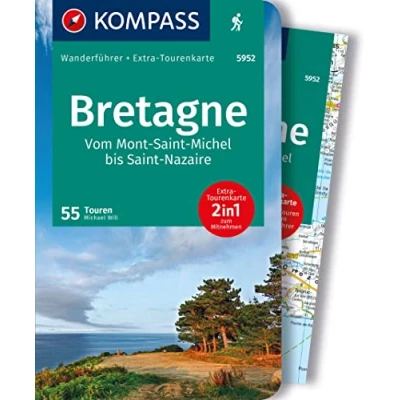 Afbeelding van KOMPASS Wanderführer Bretagne, vom Mont Saint Michel bis Nazaire, 55 Touren mit Extra Tourenkarte