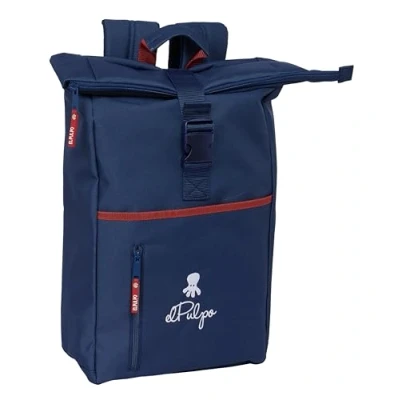 Afbeelding van EL PULPO Sac à dos avec rabat pour ordinateur portable de 15,6&quot;, idéal différents âges, confortable et polyvalent, qualité résistance, 28 x 13 42 cm, bleu marine, M, Décontracté