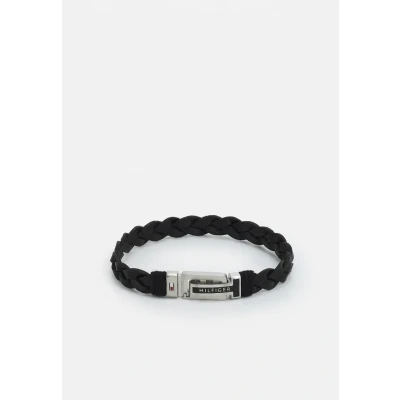 Afbeelding van Tommy Hilfiger FLAT Braided Bracelet Armband, Heren, Maat: One Size, Black/silver