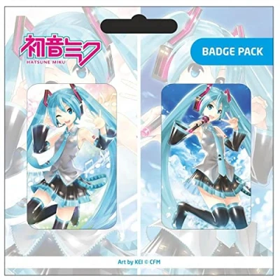 Afbeelding van Hatsune Miku Pin Badges buttons Art by KEI 2 Pack Set A Anime Vocaloid