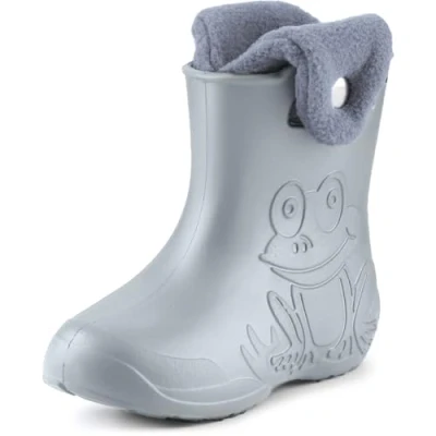 Afbeelding van Ladeheid LA CA FrogButton Kinder Regenlaarzen Rubber met Binnenschoen EVA Wasbare Grijs 1 34/35