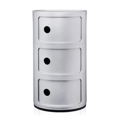 Afbeelding van Kartell Componibili Kast Rond Large (3 Comp.) Zilver