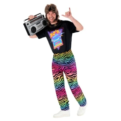 Afbeelding van Morph kostuum jaren 80 heren, voor discokostuum 80, discokostuum, carnaval, Halloween kostuum, XXL