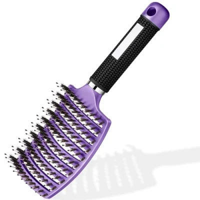 Image de Brosse Cheveux Démélant Femme bouclés enfants anti frisottis Tous Afro Séchage Longs Epais Fins demelante brosses secs peigne femmes ondules Sanglier enfant humides lisser (Arc en ciel)