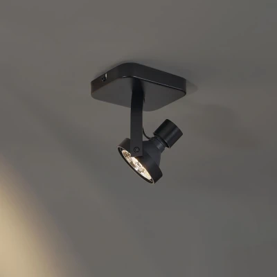 Afbeelding van QAZQA vo Design Plafondspot Spotje Opbouwspot 1 lichts L 12 cm Zwart Woonkamer Slaapkamer Keuken