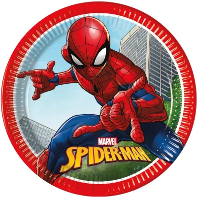 Afbeelding van Spiderman borden Crime Fighter 23cm 8 stuks