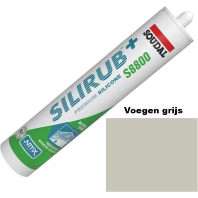 Afbeelding van Soudal Silirub+ S8800 Natuursteen siliconekit Speciaal voor en Sanitair Kleur : Voegengrijs 310 ml
