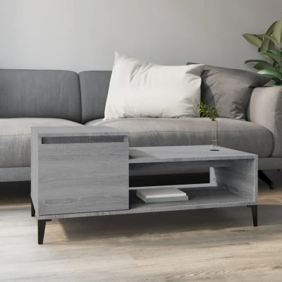 Afbeelding van Salontafel 100x50x45 cm bewerkt hout grijs sonoma