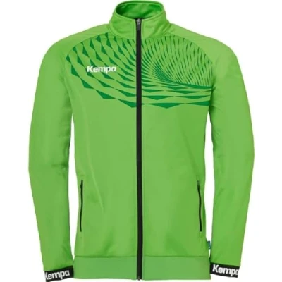 Afbeelding van Kempa Wave 26 Poly Jacket Sportjack voor heren en jongens, elastische trainingssweatshirt met zakken ritssluiting, hope/lagunegroen, M