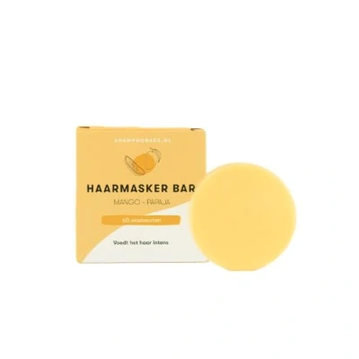 Afbeelding van ShampooBars Haarmasker Bar Mango &amp; Papaja 45gr Haibu by Kapperskorting.com