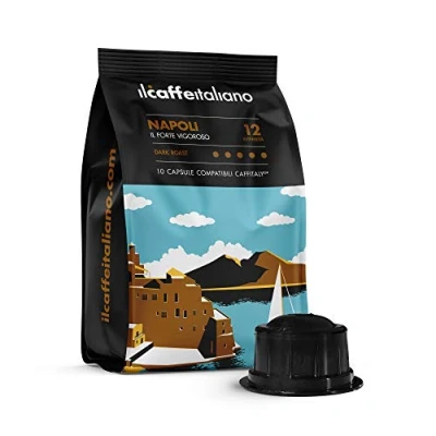 Afbeelding van FRHOME 100 koffiecapsules compatibel met Caffitaly Napoli mengsel intensiteit 12 Il Caffè italiano