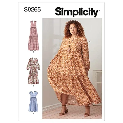 Afbeelding van SIMPLICITY SS9265A Jurk in grote maat A (XXS XS S M L XL XXL), wit