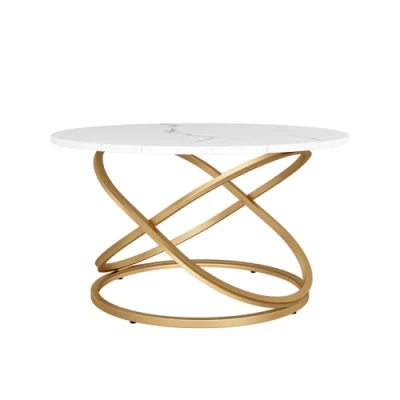 Afbeelding van Vicco Salontafel &quot;Calgary&quot;, wit/goud, 79,5 x 46 cm met groot werkblad