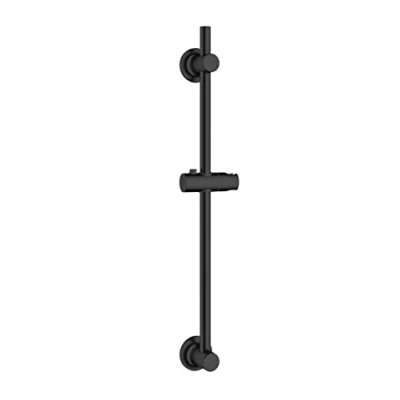 Afbeelding van douchetang gezoneerde boringen, voor bevestiging met speciale kleefpad, van roestvrij staal behuizing handdouches, verplaatsbare wandbehuizing, (B/D x H): Ø 2,2 70 cm, zwart