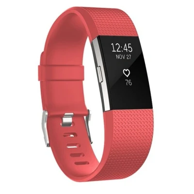 Afbeelding van Fitbit Charge 2 sportbandje Maat: Large Koraal Siliconen