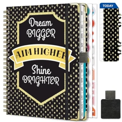 Afbeelding van Gumiho Weekkalender 2025 2026, spiraalbinding, A5, schoolagenda (juli juni 2026), 12 maanden, planner met penlus, bladwijzer en planstickers (zwart)