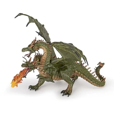 Afbeelding van Speelfiguur Fantasie Draak Tweekoppig Groen