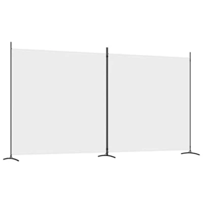 Afbeelding van vidaXL Opvouwbare scheidingswand met 2 panelen, ruimteverdeler, inkijkbescherming, stof, wit
