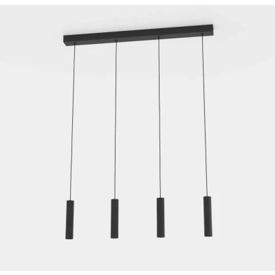 Afbeelding van EGLO Almudaina led hanglamp, kroonluchter met 4 lampen, voor woonkamer en eetkamer, metaal, zwart, warm wit, 84 cm