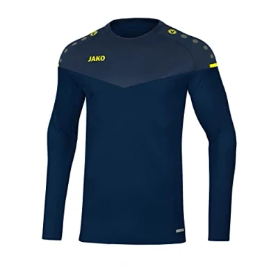 Afbeelding van JAKO Champ 2.0 Sweatshirt voor heren, marineblauw/donkerblauw/neongeel