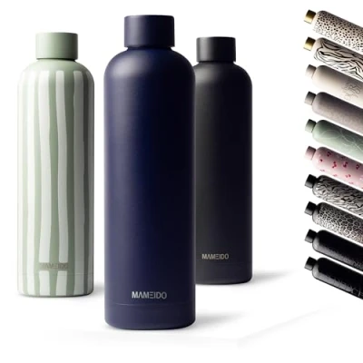 Afbeelding van Mameido Thermosfles, 750 ml, Geïsoleerde fles van roestvrij staal, lekvrij, BPA vrij, houdt de kou tot 24 uur, warmte 12 uur (Dark Night, 0,75 l)