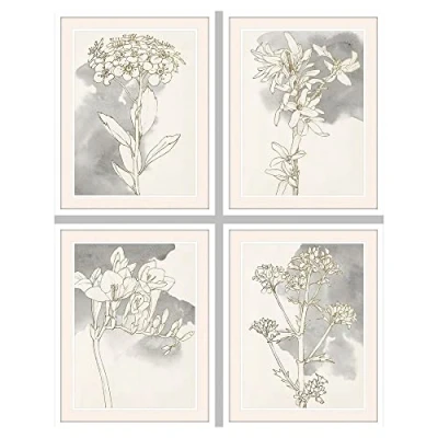 Afbeelding van Schilderij DKD Home Decor 55 x 2,5 70 cm Blommor Romantiek (4 Onderdelen)